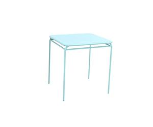 METRO Professional Mesa gastro para exterior, acero, 68 x 68 cm, apilable, azul