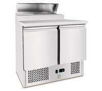 METRO Professional Mesa Refrigerada para Ensaladas GSD3600, Mesa frigorífica de Acero Inoxidable Profesional, Preparación de Ensaladas, 90 x 70 x 104 cm, Plata, 261 L