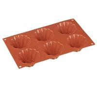 METRO Professional Molde para hornear brioches, silicona, naranja, 6 cavidades