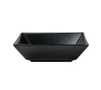 METRO Professional plato hondo cuadrado de cerámica de gres Macario, 17 x 17 cm, Negro, Apto para lavavajillas, Apilable