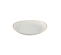 METRO Professional Plato Llano Ateo, Porcelana, 30,3 cm, Beige con Borde Marrón, Apto para Microondas y Lavavajillas, 4 Unidades