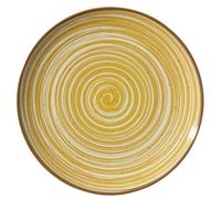 METRO Professional Plato llano de Cerámica de Gres Madleen, 26 cm, Amarillo Con Borde Oscuro, Resistente al Calor, Golpes y Rayones, Apilable