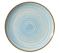 METRO Professional, plato llano de cerámica de gres Madleen 26 cm, azul con borde oscuro, apilable, resistente a las manchas