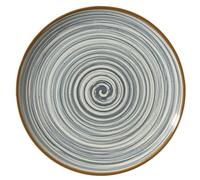 METRO Professional plato llano de cerámica de gres Madleen, 26 cm, gris, borde oscuro, apilable, resistente a las manchas