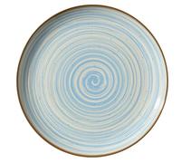 METRO Professional,plato llano de cerámica de gres Madleen, 31 cm de diámetro, azul, borde oscuro, diseño apilable