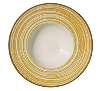 METRO Professional plato para pasta de cerámica de gres Madleen, 28 cm diámetro, amarillo con borde oscuro, diseño apilable, uso profesional