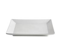 METRO Professional Platos llanos de cerámica de gres, 21x21 cm, cuadrados, blancos, juego de 6 unidades, aptos para microondas y lavavajillas, apilables