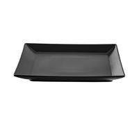 METRO Professional Platos llanos de cerámica de gres, 21x21 cm, cuadrados, negros, juego de 6 unidades, aptos para microondas y lavavajillas, apilables