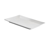METRO Professional Platos llanos de cerámica de gres, 25 x 14.5 cm, rectangulares, juego de 6 unidades, aptos para microondas y lavavajillas, apilables (blanco)