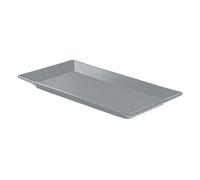 METRO Professional Platos llanos de cerámica de gres, 25 x 14.5 cm, rectangulares, juego de 6 unidades, aptos para microondas y lavavajillas, apilables (gris)