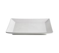 METRO Professional Platos llanos de cerámica de gres, 30 x 30 cm, cuadrados, juego de 4 unidades, aptos para microondas y lavavajillas, apilables (blanco)