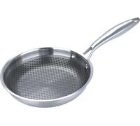 METRO Professional Sartén de Acero Inoxidable, Revestimiento Antiadherente Whitford Eterna, Ø 20 cm, Apta para Inducción y Horno