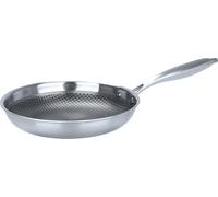 METRO Professional Sartén de Acero Inoxidable, Revestimiento Antiadherente Whitford Eterna, Ø 24 cm, Apta para Inducción y Horno