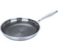 METRO Professional Sartén de Acero Inoxidable, Revestimiento Antiadherente Whitford Eterna, Ø 28 cm, Apta para Inducción y Horno