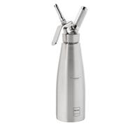 METRO Professional Sifón de Crema, 1L, Acero Inoxidable, 32,3 cm, 3 Boquillas Decorativas, Plateado