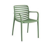 METRO Professional Silla apilable con reposabrazos Gastro Elaria, plástico, Verde Oliva