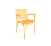 METRO Professional Silla con Reposabrazos Iluna, Polipropileno, Amarillo, Apilable, 80x59x51 cm, Uso Exterior