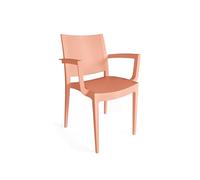 METRO Professional Silla con Reposabrazos Iluna, Polipropileno, Terracota, Apilable, 80x59x51 cm, Uso Exterior
