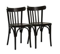 METRO Professional Silla de Comedor Bistro, Conjunto de 2 Sillas de Restaurante, Madera de Haya, Capacidad de Carga de 110 kg, Marrón Wengé