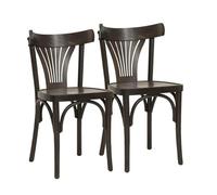 METRO Professional Silla de Comedor Lyra, Conjunto de 2 Sillas de Restaurante, Madera de Haya, Capacidad de Carga de 110 kg, Marrón Nogal