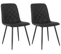 METRO Professional Silla de Comedor Tapizada Jara, Conjunto de 2 Sillas de Restaurante, Acero/Piel Artificial, Capacidad de Carga de 150 kg, Negro