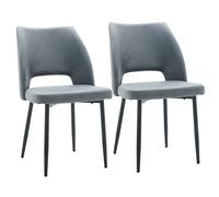 METRO Professional Silla de Comedor Tapizada Salto, Conjunto de 2 Sillas de Restaurante, Acero/Poliéster, Capacidad de Carga de 150 kg, Gris