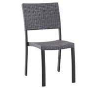 METRO Professional Silla de Jardín Balsario, Aluminio/Ratán Sintético, Apilable, para Exterior, Gris Piedra