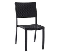 METRO Professional Silla de Jardín Balsario, Aluminio/Ratán Sintético, Apilable, para Exterior, Negro