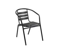 METRO Professional Silla de Jardín con Reposabrazos Narni, Aluminio, Apilable, para Exterior, Negro