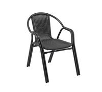 METRO Professional Silla de Jardín con Reposabrazos Narni, Aluminio/Ratán Sintético, Apilable, para Exterior, Gris Oscuro