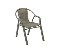 METRO Professional Silla de Jardín con Reposabrazos Narni, Aluminio/Ratán Sintético, Apilable, para Exterior, Caqui