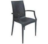 METRO Professional Silla de Jardín con Reposabrazos Valles, Polipropileno, Apilable, para Exterior, Antracita