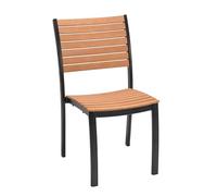 METRO Professional Silla de Jardín Lynx, Aluminio/Madera de Eucalipto, para Exterior, Madera/Negro