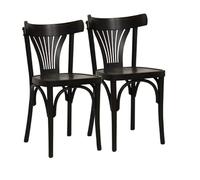 METRO Professional Silla Lyra, Juego de 2, Madera de Haya, Marrón Wengé, 80 x 44 x 49 cm