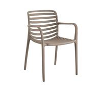 METRO Professional Silla para Exterior Elaria, plástico, con Reposabrazos, Apilable, Color Yute