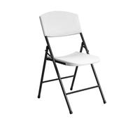 METRO Professional Silla Plegable, Blanca, Estructura de Acero, Asiento y Respaldo de HDPE, Capacidad 150 kg, para Interior y Exterior