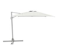 METRO Professional Sombrilla Colgante Cuadrada, Aluminio/Poliéster, 3 x 3 m, Apertura por Manivela, Giro de 360°, Blanco/Platino