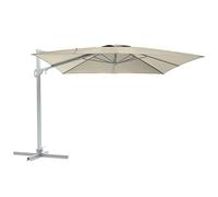 METRO Professional Sombrilla Colgante Cuadrada, Aluminio/Poliéster, 3 x 3 m, Apertura por Manivela, Giro de 360°, Humus/Platino