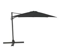 METRO Professional Sombrilla de Terraza Colgante, Aluminio/Poliéster, 3x3m, Sombrilla de Jardín con Manivela, Protección UV50+, Giro de 360°, Impermeable, Antracita/Gris