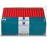 METRO Professional Velas alargadas, 30 unidades, rojas, Ø 21,5 x 180 mm, tiempo de combustión aproximado de 6 horas, parafina 100%, para el hogar, celebraciones y gastronomía