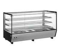 Metro Professional Vitrina Térmica GHV1200R, Acero Inoxidable/Cristal, 121.9x56.8x68.6 cm, 210 L,1800 W, Temp.: 30 a +90°C, 3 Estantes, Plata