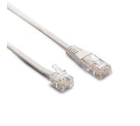 Metronic 395231 - Cable telefónico RJ45/RJ11 macho/macho, 1,8m, para modem, router, fax, compatible norma NF C15-100, blanco