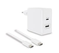 Metronic 395661 - Cargador USB C de Pared, Cargador rápido PD 3.0 de Enchufe, Cargador de Red QC 42 W, Compatible con Smartphone Samsung, Huawei, Xiaomi, Incluye Cable USB-C Macho/Macho