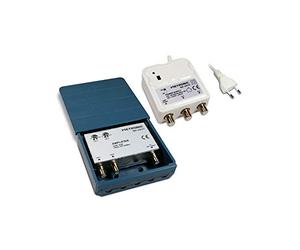 Metronic 432171 - Amplificador TV de exterior, amplificador de mástil, 2 entradas UHF ajustables, protección 4G