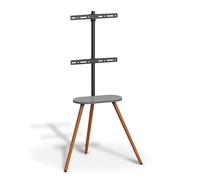 Metronic 451077 - Soporte de TV (43"- 65", 109-165 cm), Pie de Madera para Suelo Trípode, Giratorio 90º, con balda, Patas de Madera, VESA 400x400, 35kg