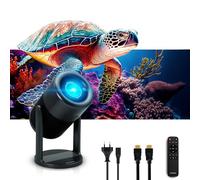 Metronic 475350 - Proyector Portátil WiFi Bluetooth | 3000 LM | Full HD Compatible | Pantalla hasta 150" | Corrección Trapezoidal Automática | Altavoz | Incluye Pantalla 60" y Mando | Negro
