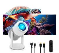 Metronic 475351 - Proyector Portátil WiFi Bluetooth | 3000 LM | Full HD Compatible | Pantalla hasta 150" | Corrección Trapezoidal Automática | Altavoz | Incluye Pantalla 60" y Mando | Blanco