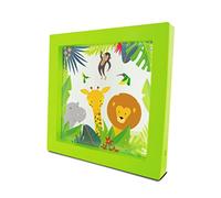 Metronic 475600 - Marco para Fotos Led Luminoso bajo Consumo para mesita de Noche Infantil, luz Ambiental Suave, para niños Jungle