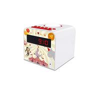 Metronic 477043 - Radio Despertador Circus con luz guía Nocturna, 2 alarmas, función Sleep-Snooze, 10 pre-sintonías FM, alimentación eléctrica, Compartimento para Pila de Seguridad, Rojo/Blanco.
