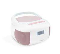 Metronic 477185 - Radio CD Lector portátil con Bluetooth Rosa, Compacto Reproductor de CD con Altavoz estéreo, Entrada USB, microSD, Radio FM, Entrada AUX y Conector para Auriculares